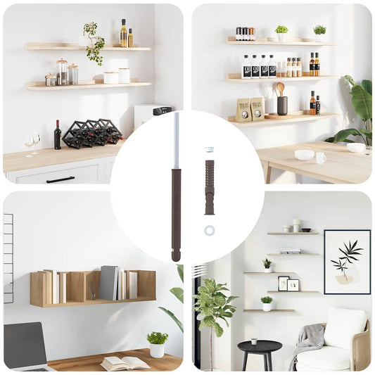 vidaXL Βραχίονες Floating Shelf 12 pcs Καφέ Ø14 x 210 mm Ατσάλι