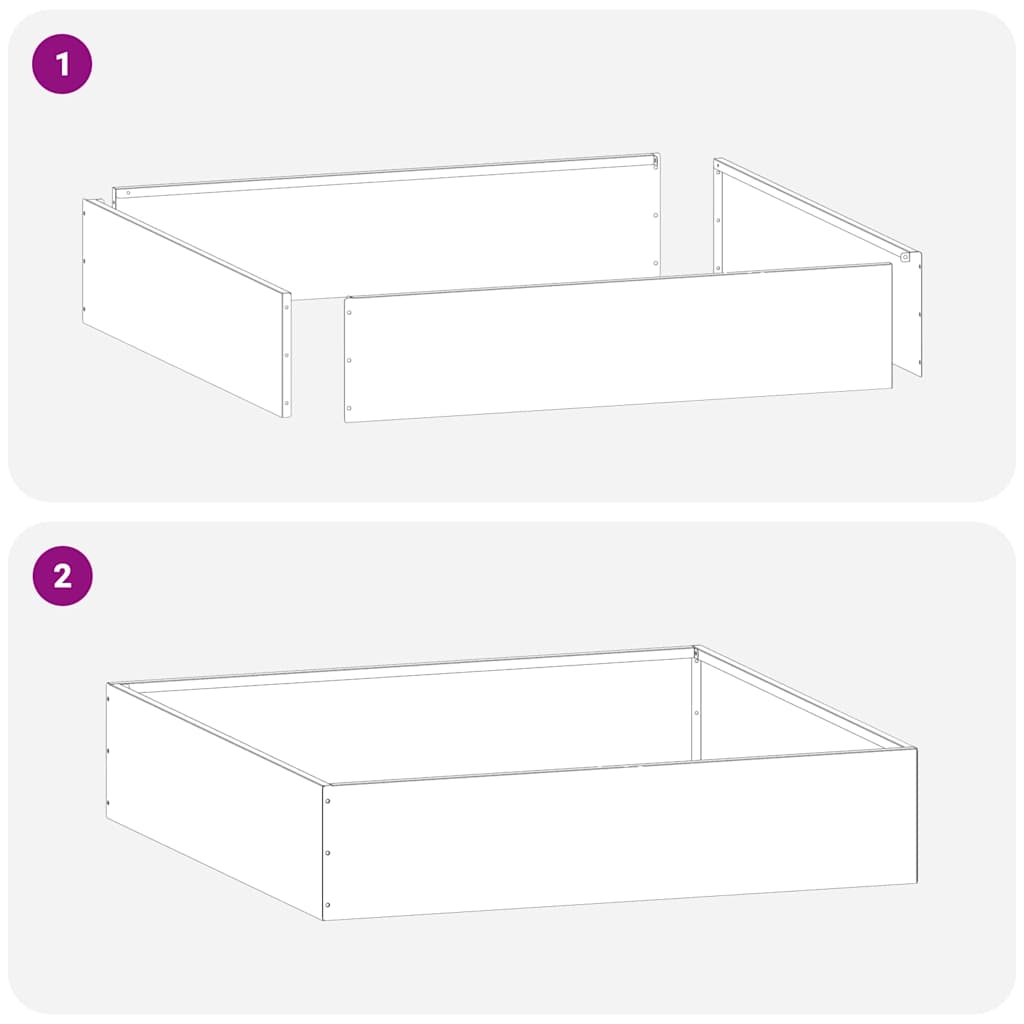 vidaXL Περίγραμμα γκαζόν 6 pcs Μαύρο 60 x 60 x 13 εκ Ατσάλι