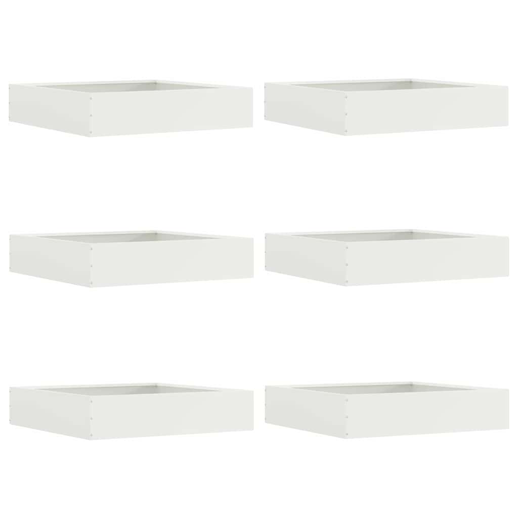 vidaXL Περίγραμμα γκαζόν 6 pcs Λευκό 60 x 60 x 13 εκ Ατσάλι