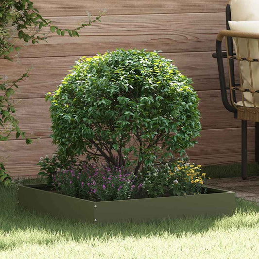vidaXL Περίγραμμα γκαζόν Ελιά Πράσινη 60 x 60 x 13 εκ Ατσάλι