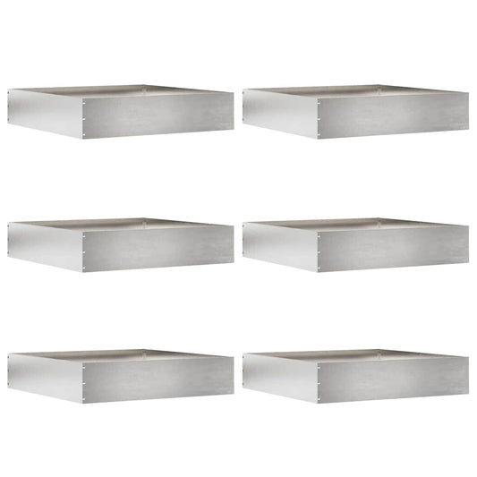 vidaXL Περίγραμμα γκαζόν 6 pcs Ασημί 60 x 60 x 13 εκ Ανοξείδωτο ατσάλι