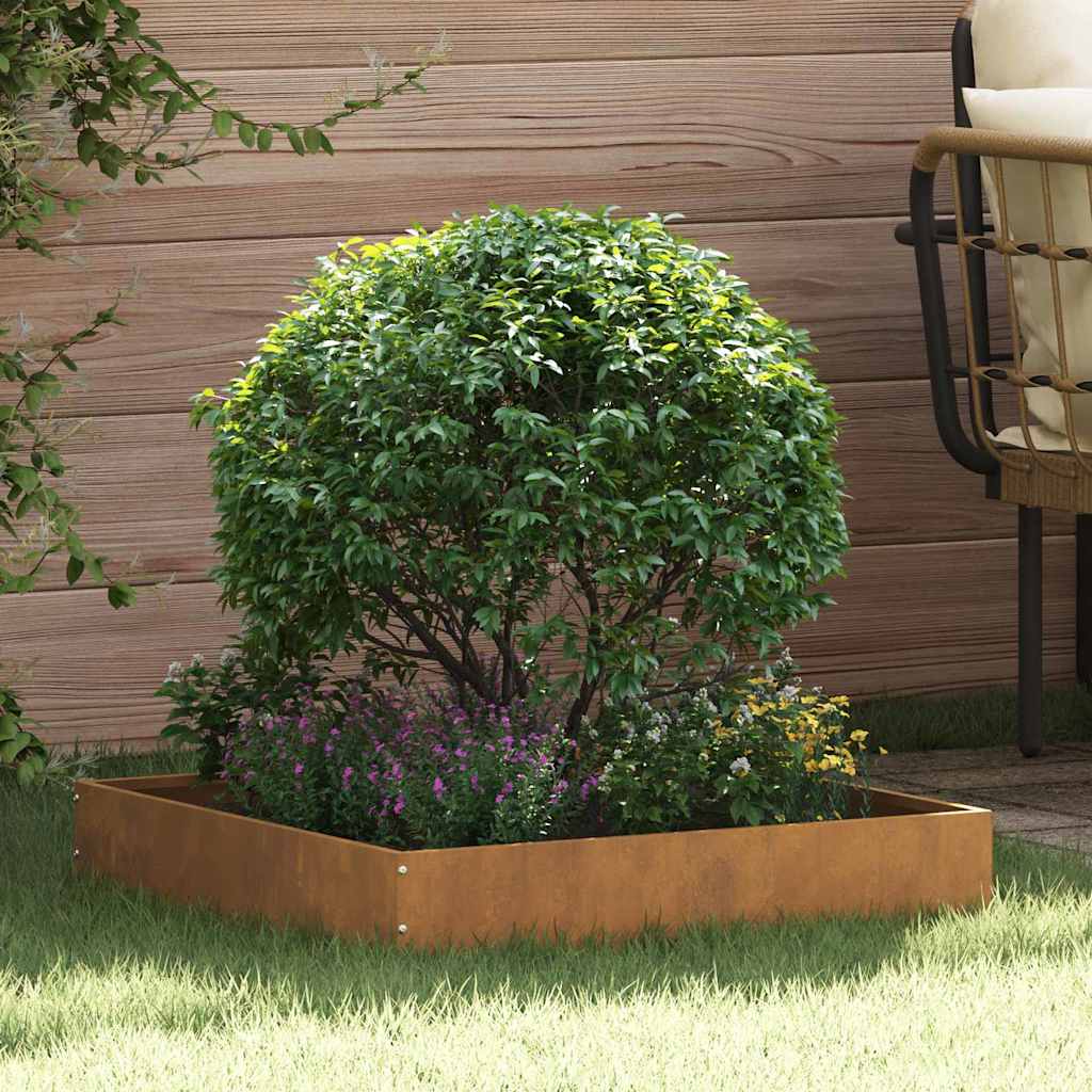 vidaXL Περίγραμμα γκαζόν Σκ rusty 60 x 60 x 13 εκ