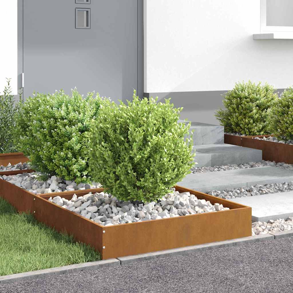 vidaXL Περίγραμμα γκαζόν 6 pcs Σκ rusty 60 x 60 x 13 εκ