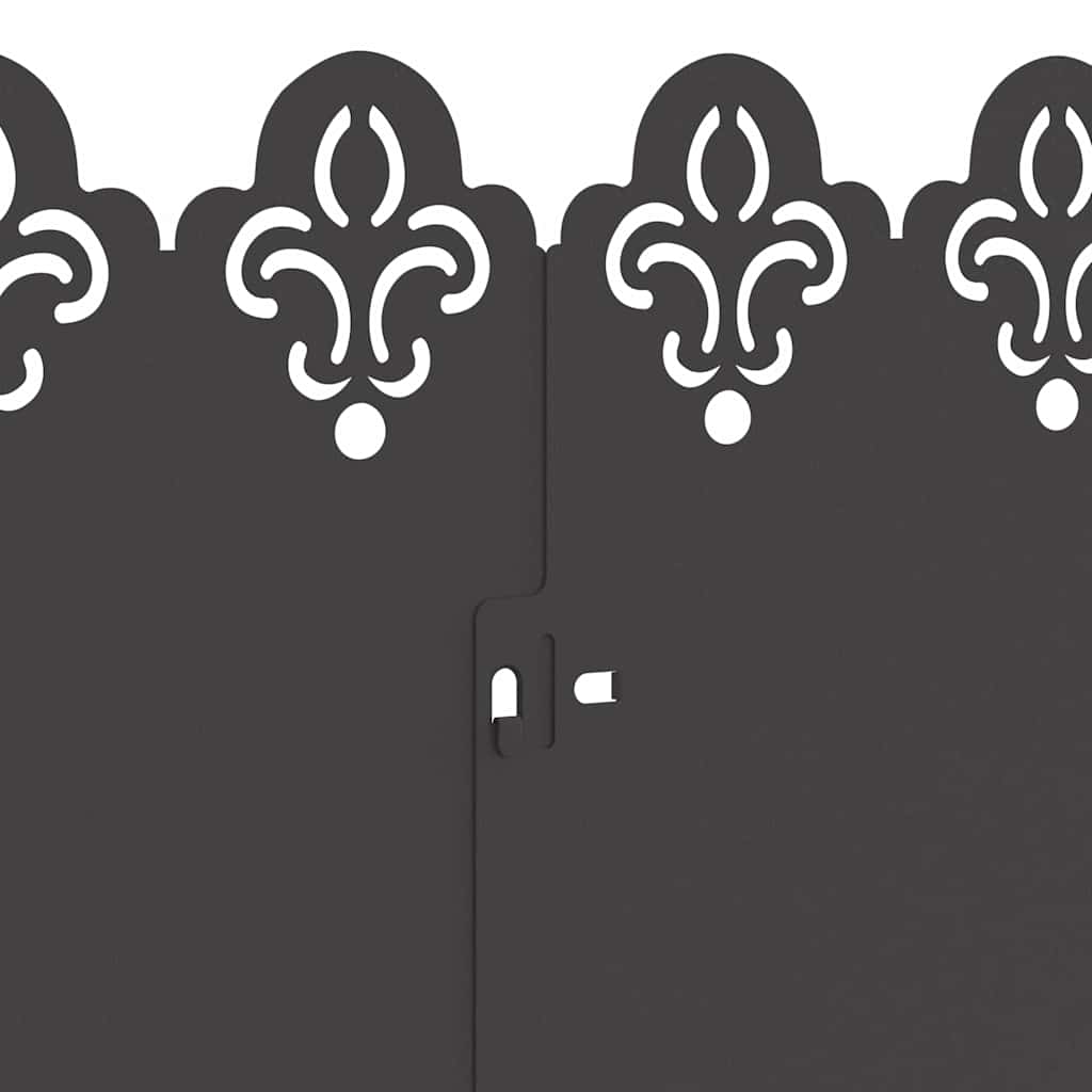 vidaXL Περιγράμματα γκαζόν 10 pcs Μαύρο 103 x 0,05 x 22 εκ Ατσάλι