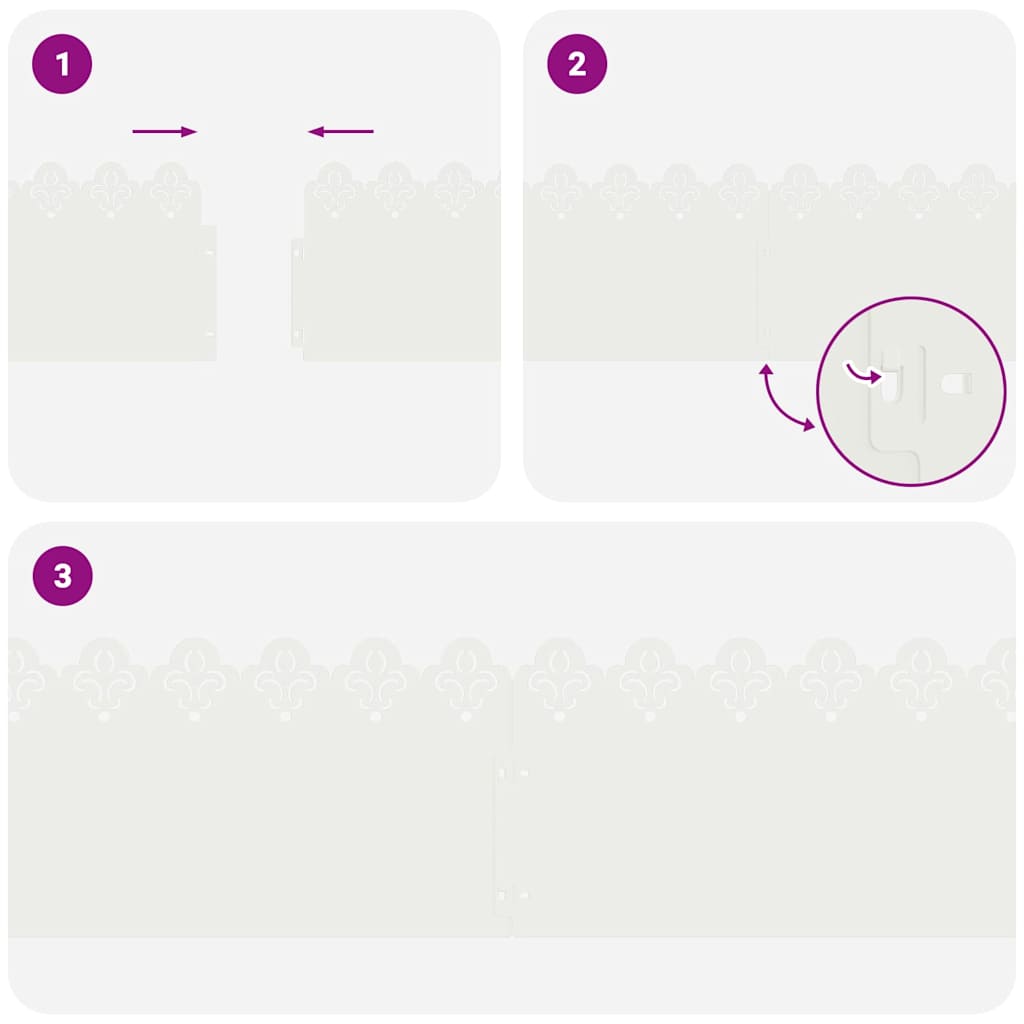 vidaXL Περιγράμματα γκαζόν 10 pcs Λευκό 103 x 0,05 x 22 εκ Ατσάλι