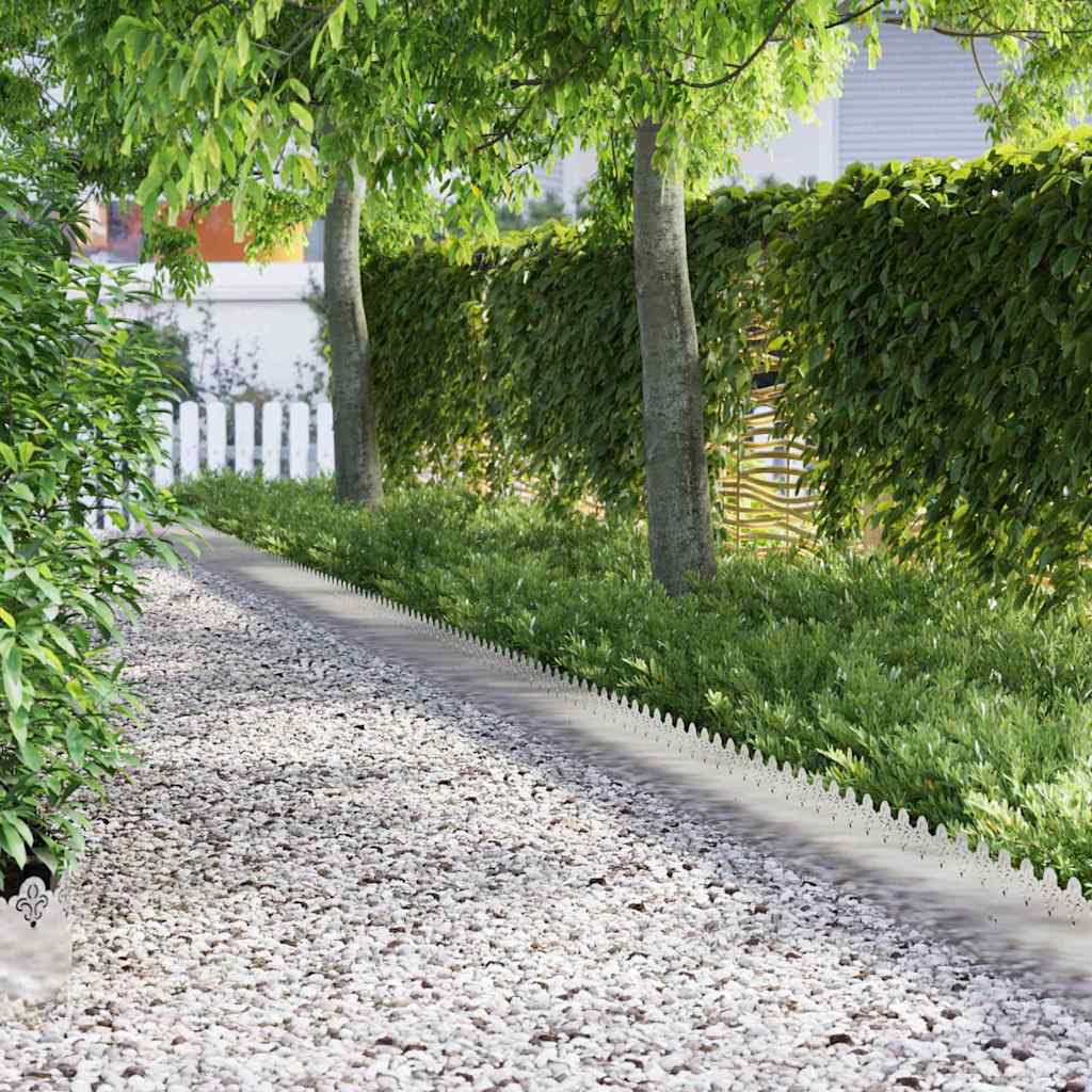 vidaXL Περιγράμματα γκαζόν 30 pcs Ασημί 103 x 0,05 x 22 εκ