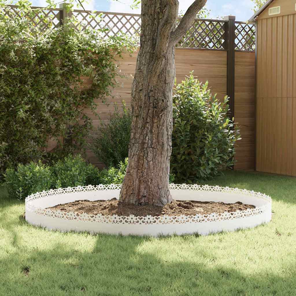 vidaXL Περιγράμματα γκαζόν 10 pcs Λευκό 103 x 0,05 x 22 εκ Ατσάλι