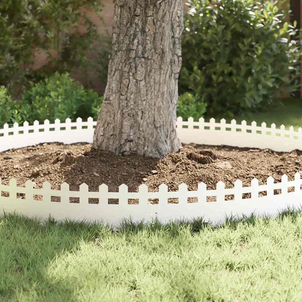 vidaXL Περιγράμματα γκαζόν 30 pcs Λευκό 103 x 0,05 x 22 εκ Ατσάλι