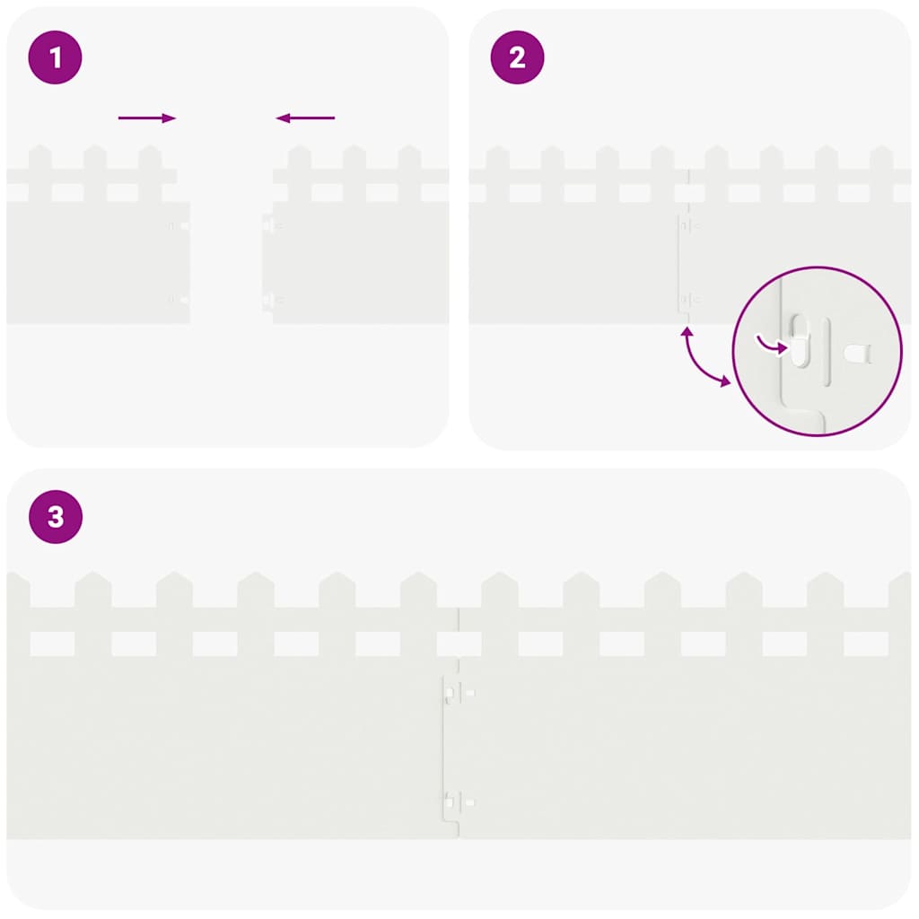 vidaXL Περιγράμματα γκαζόν 30 pcs Λευκό 103 x 0,05 x 22 εκ Ατσάλι