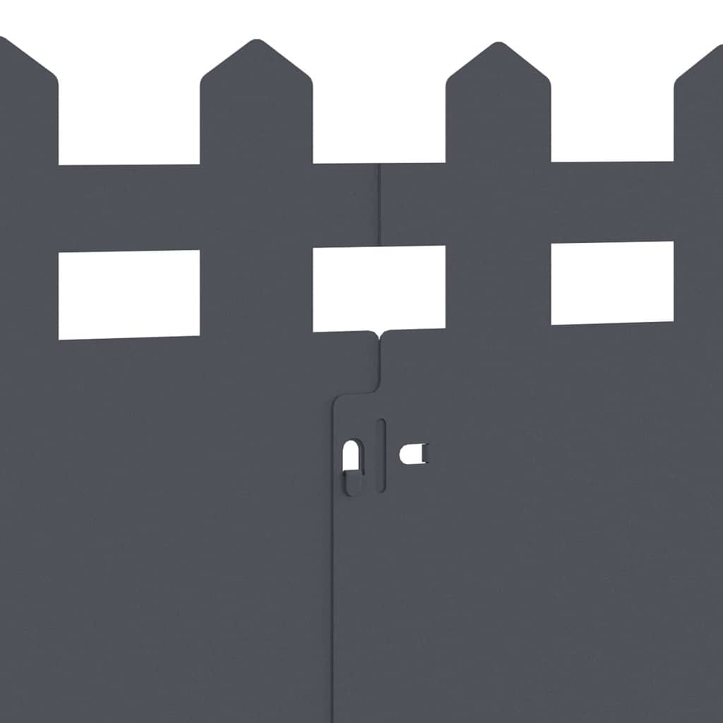 vidaXL Περιγράμματα γκαζόν 30 pcs Ανθρακί 103 x 0,05 x 22 εκ Ατσάλι