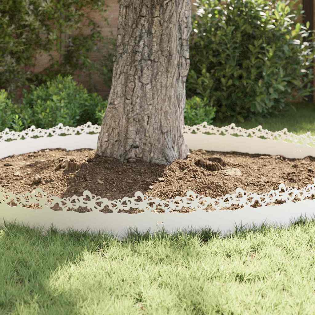 vidaXL Περιγράμματα γκαζόν 30 pcs Λευκό 103 x 0,05 x 22 εκ Ατσάλι