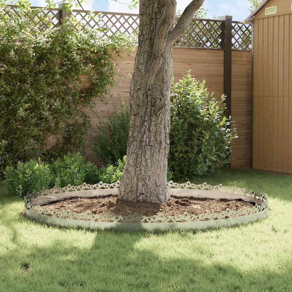 vidaXL Περιγράμματα γκαζόν 10 pcs Ασημί 103 x 0,05 x 22 εκ