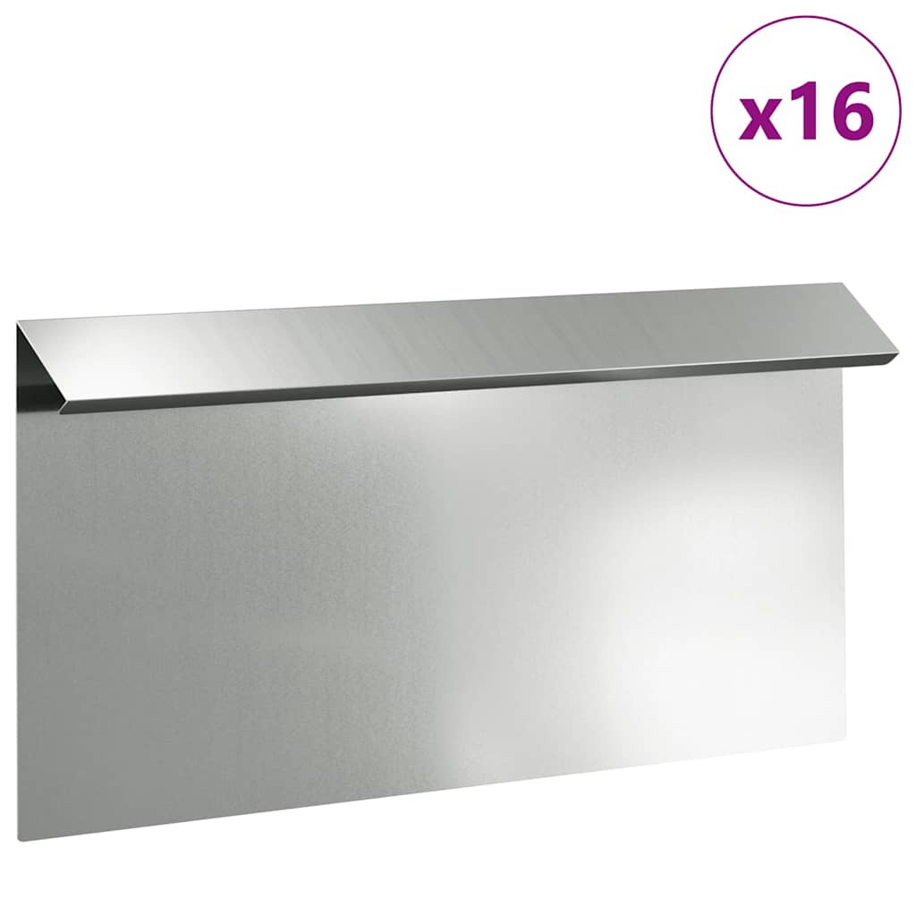 vidaXL Φράκτης σαλιγκαριών 16 pcs Ασημί 50 x 3,5 x 25 εκ