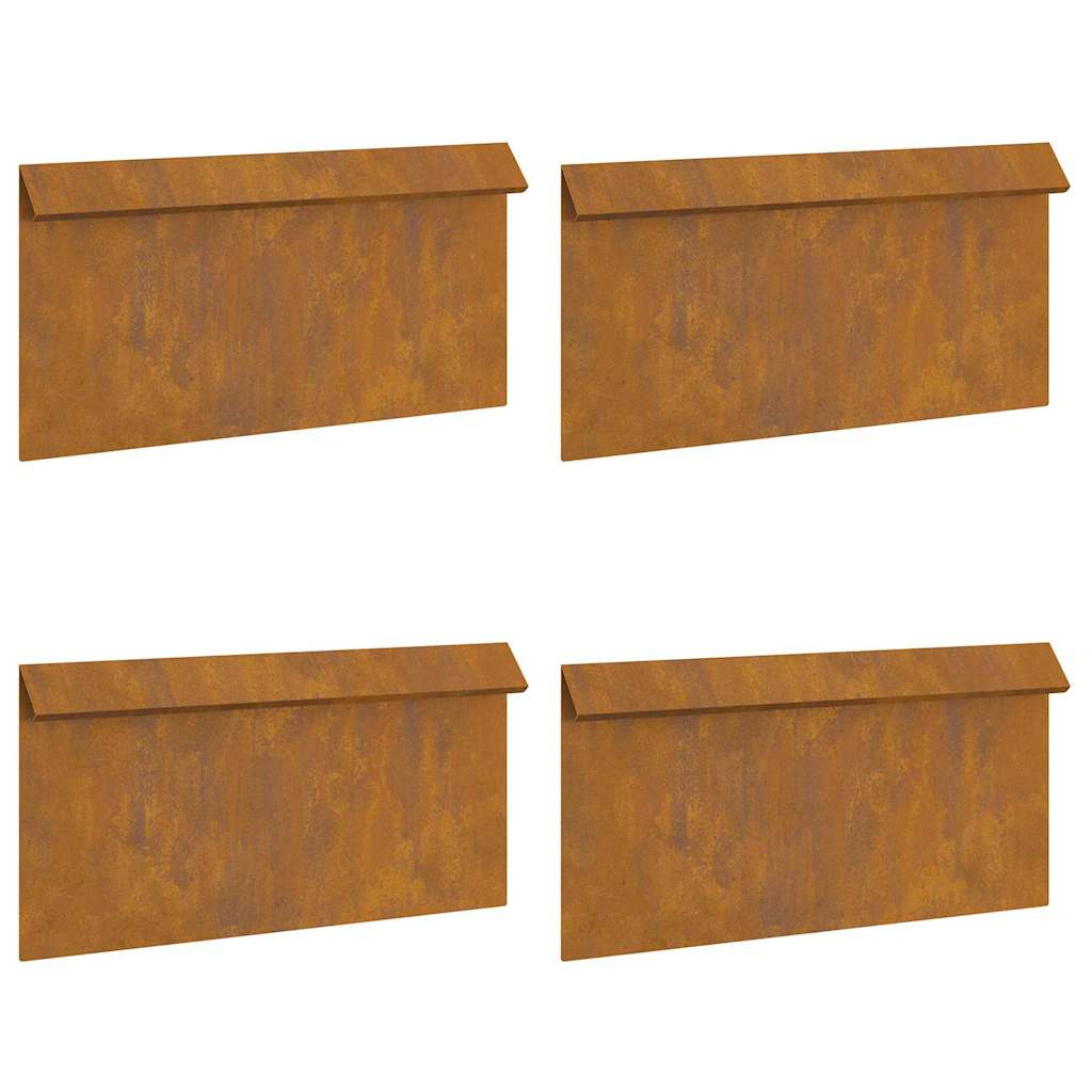 vidaXL Φράκτης σαλιγκαριών 4 pcs Σκ rusty 50 x 3,5 x 25 εκ