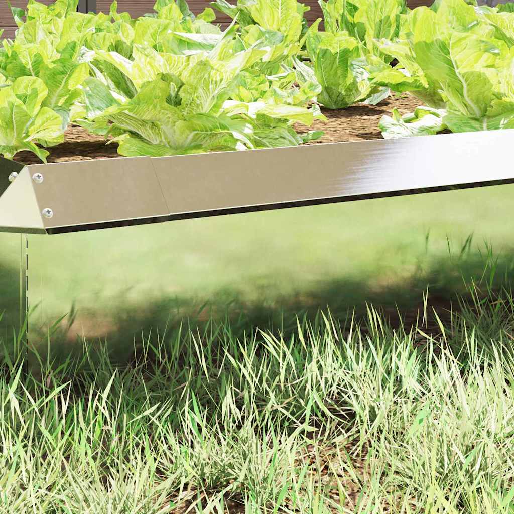 vidaXL Φράκτης σαλιγκαριών 16 pcs Ασημί 100 x 3,5 x 25 εκ