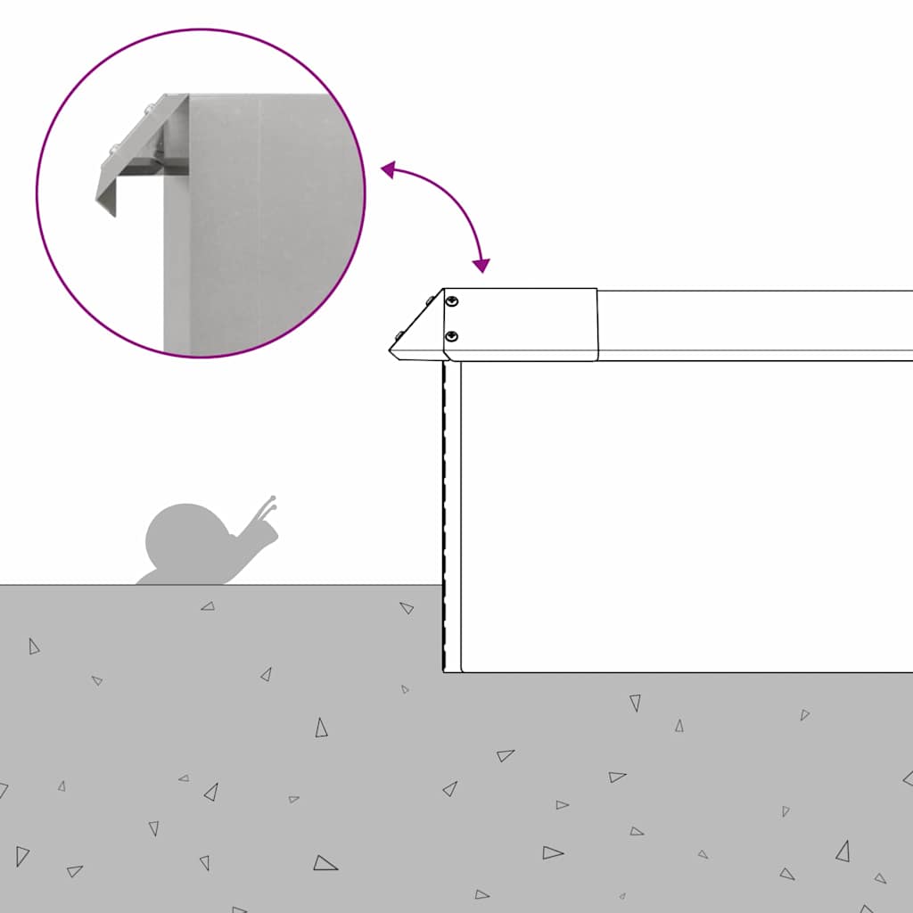 vidaXL Φράκτης σαλιγκαριών 16 pcs Ασημί 100 x 3,5 x 25 εκ