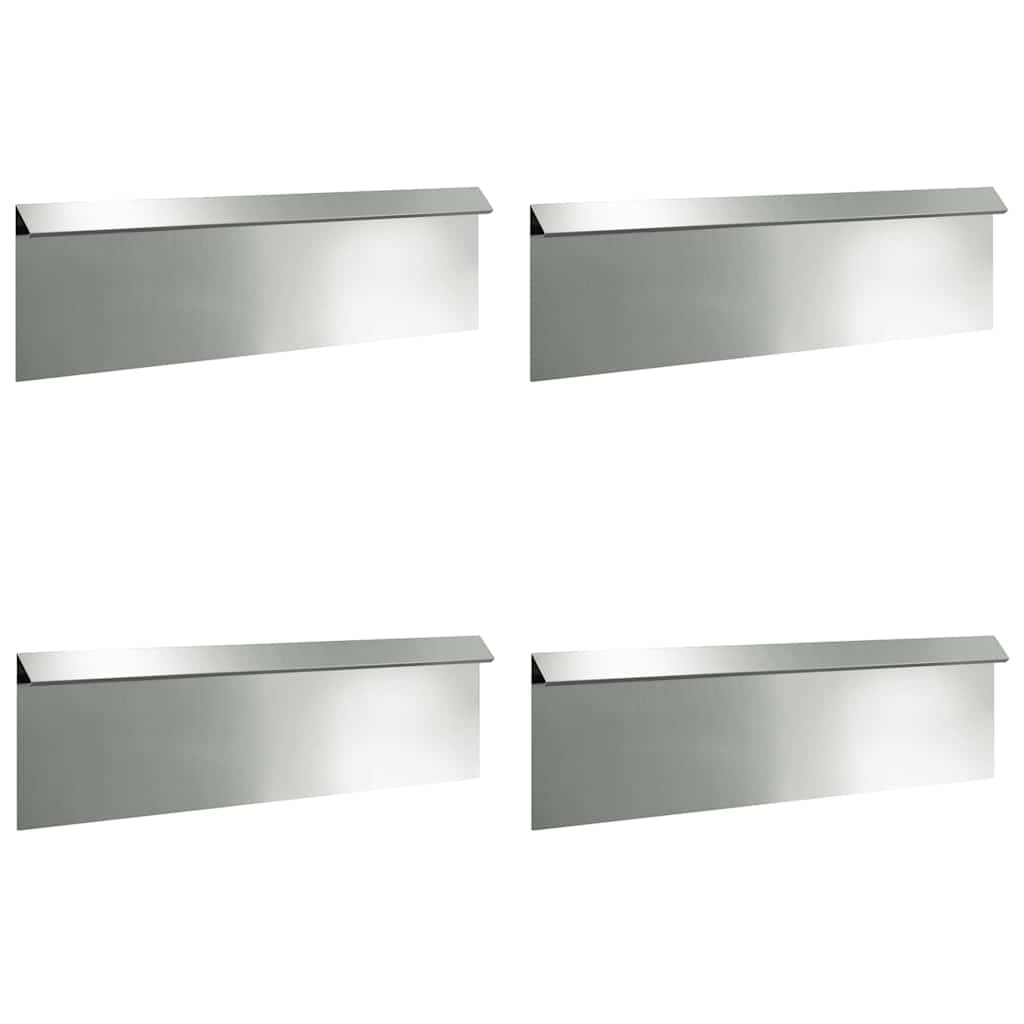 vidaXL Φράκτης σαλιγκαριών 4 pcs Ασημί 100 x 3,5 x 25 εκ