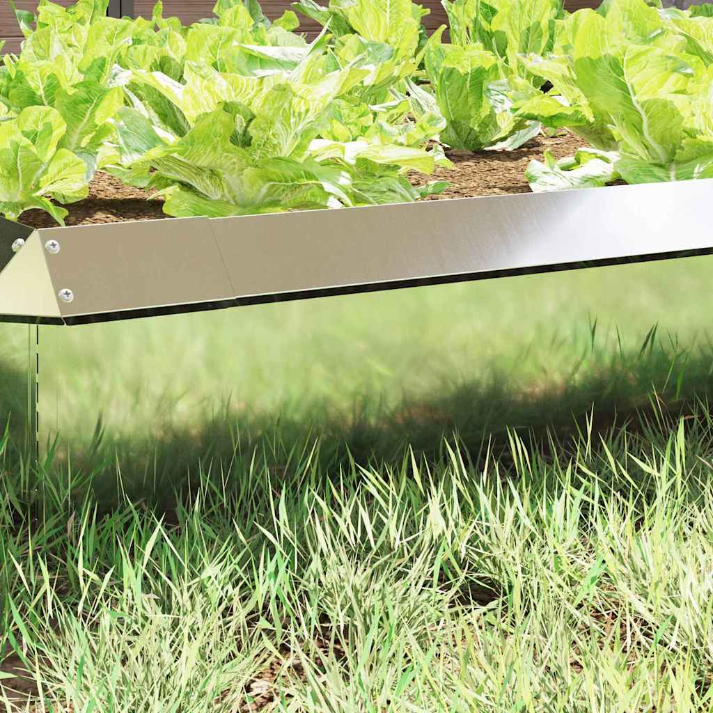 vidaXL Φράκτης σαλιγκαριών 16 pcs Ασημί 100 x 3,5 x 25 εκ