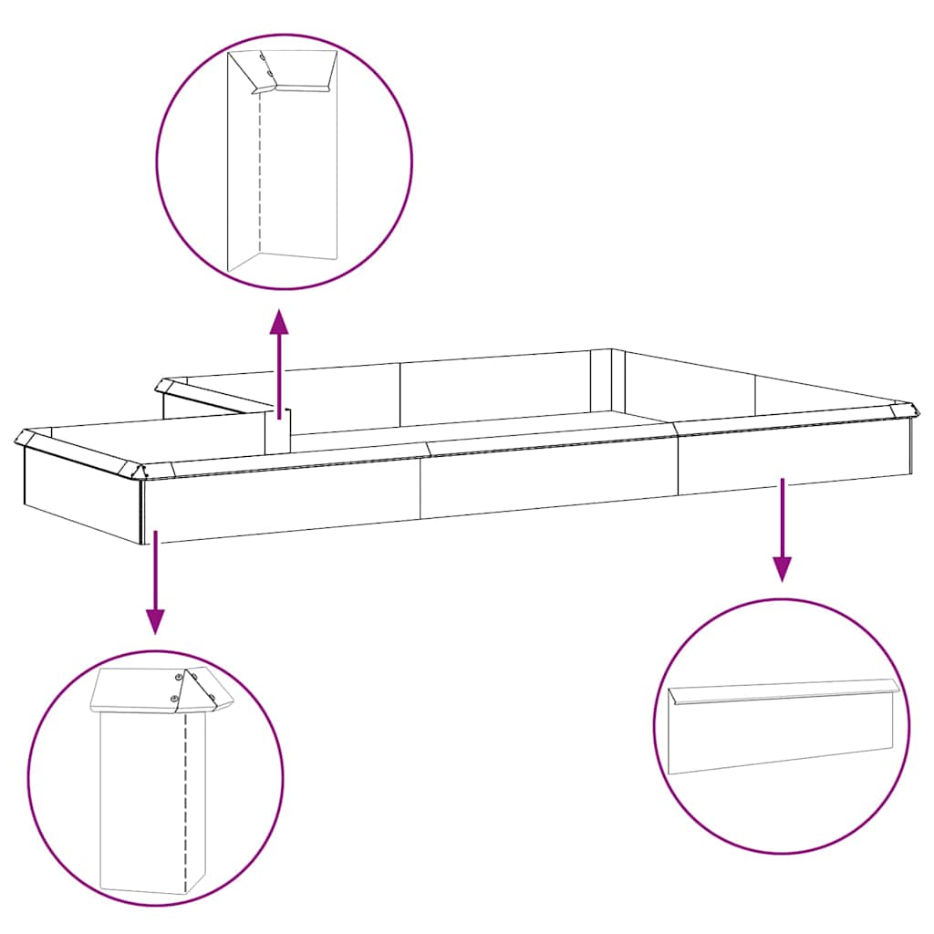 vidaXL Φράκτης σαλιγκαριών 16 pcs Ασημί 100 x 3,5 x 25 εκ
