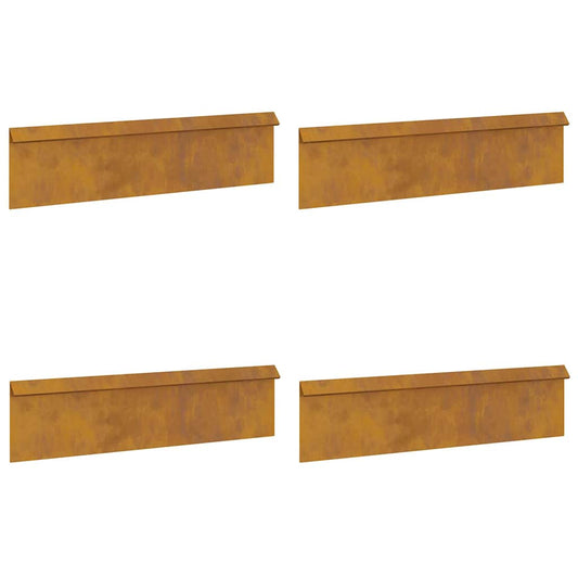 vidaXL Φράκτης σαλιγκαριών 4 pcs Σκ rusty 100 x 3,5 x 25 εκ