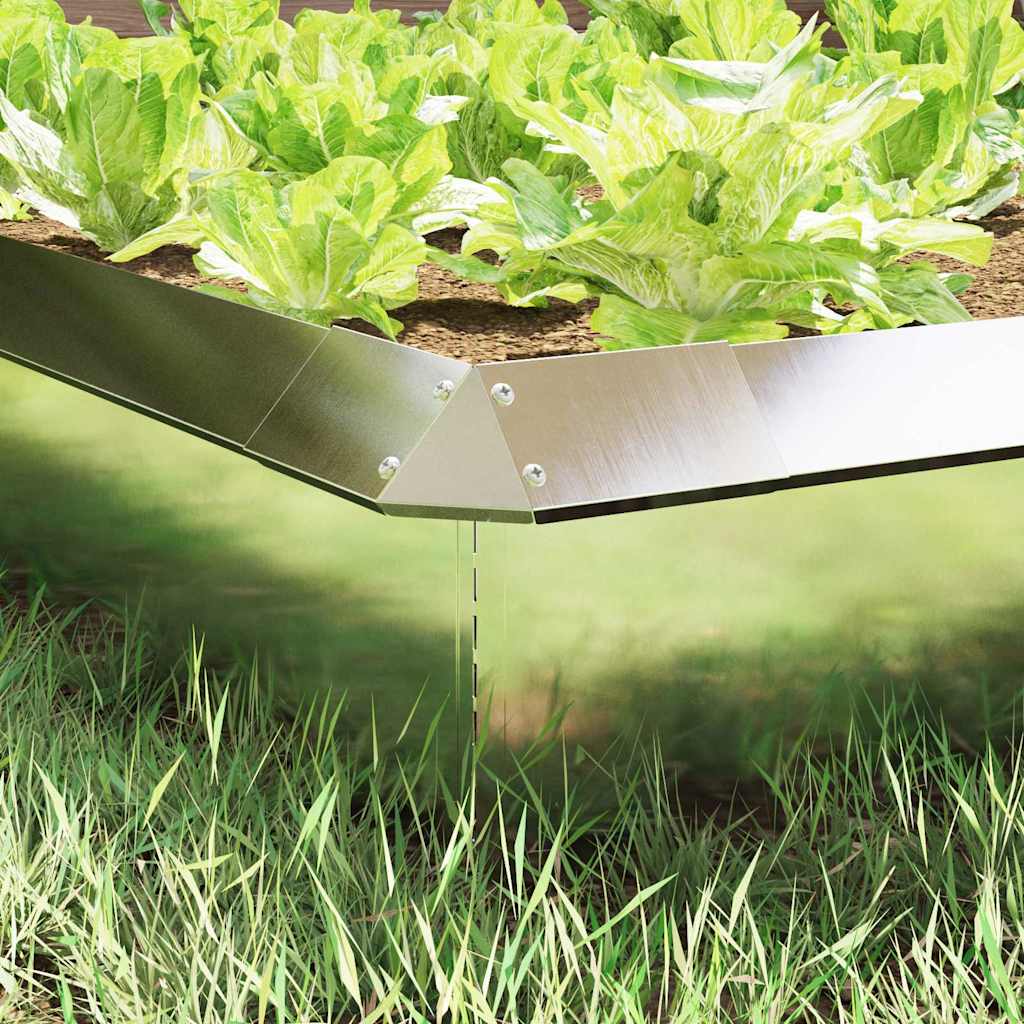 vidaXL Φράκτης σαλιγκαριών Ασημί 13,5 x 13,5 x 25 εκ Ανοξείδωτο ατσάλι