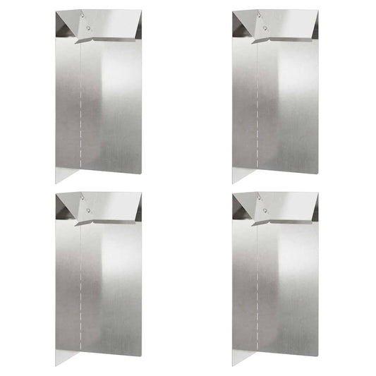 vidaXL Φράκτης σαλιγκαριών 4 pcs Ασημί 10 x 10 x 25 εκ