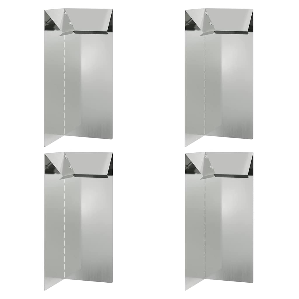 vidaXL Φράκτης σαλιγκαριών 4 pcs Ασημί 10 x 10 x 25 εκ