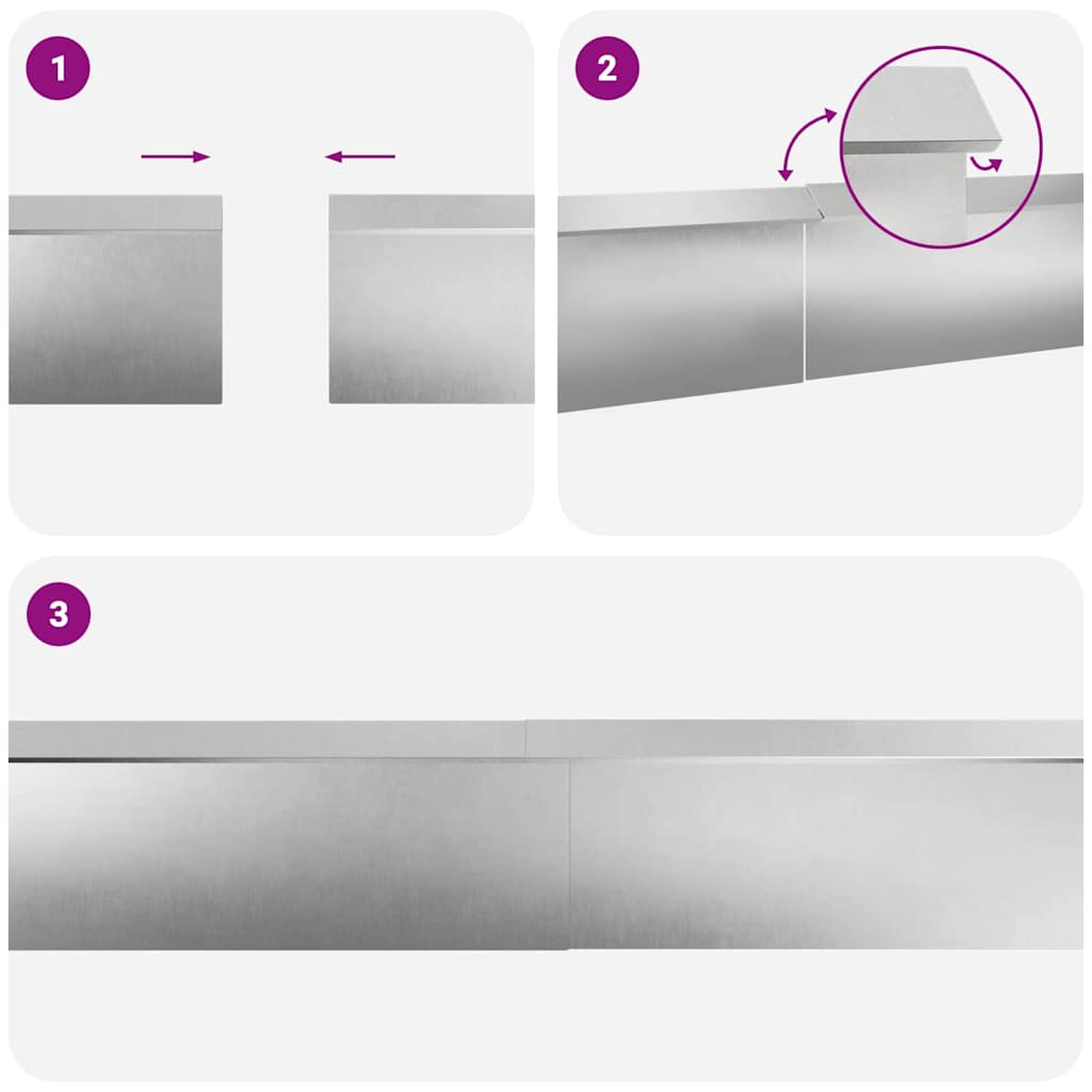 vidaXL Φράχτες με σαλιγκάρια 8 pcs Ασημί Ανοξείδωτο ατσάλι