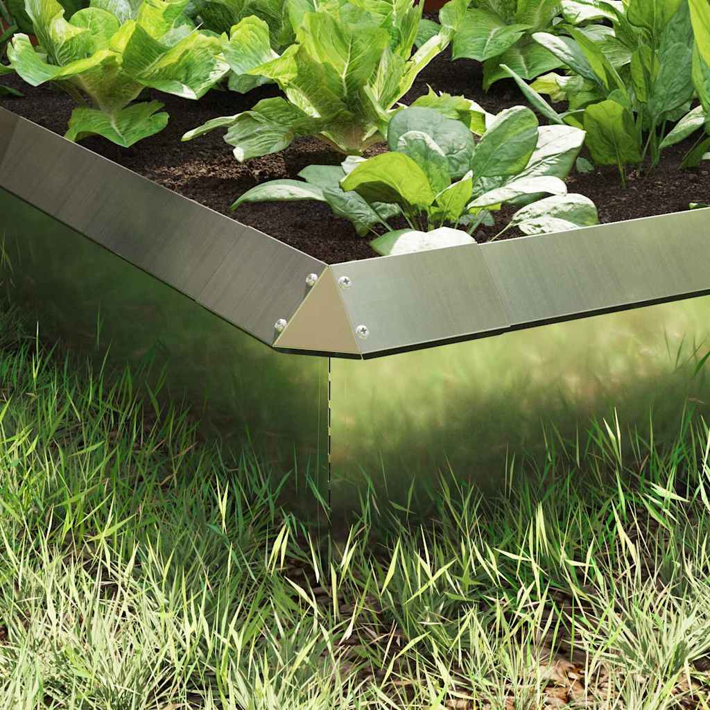 vidaXL Φράχτες με σαλιγκάρια 8 pcs Ασημί Επικαλυμμένος Χάλυβας