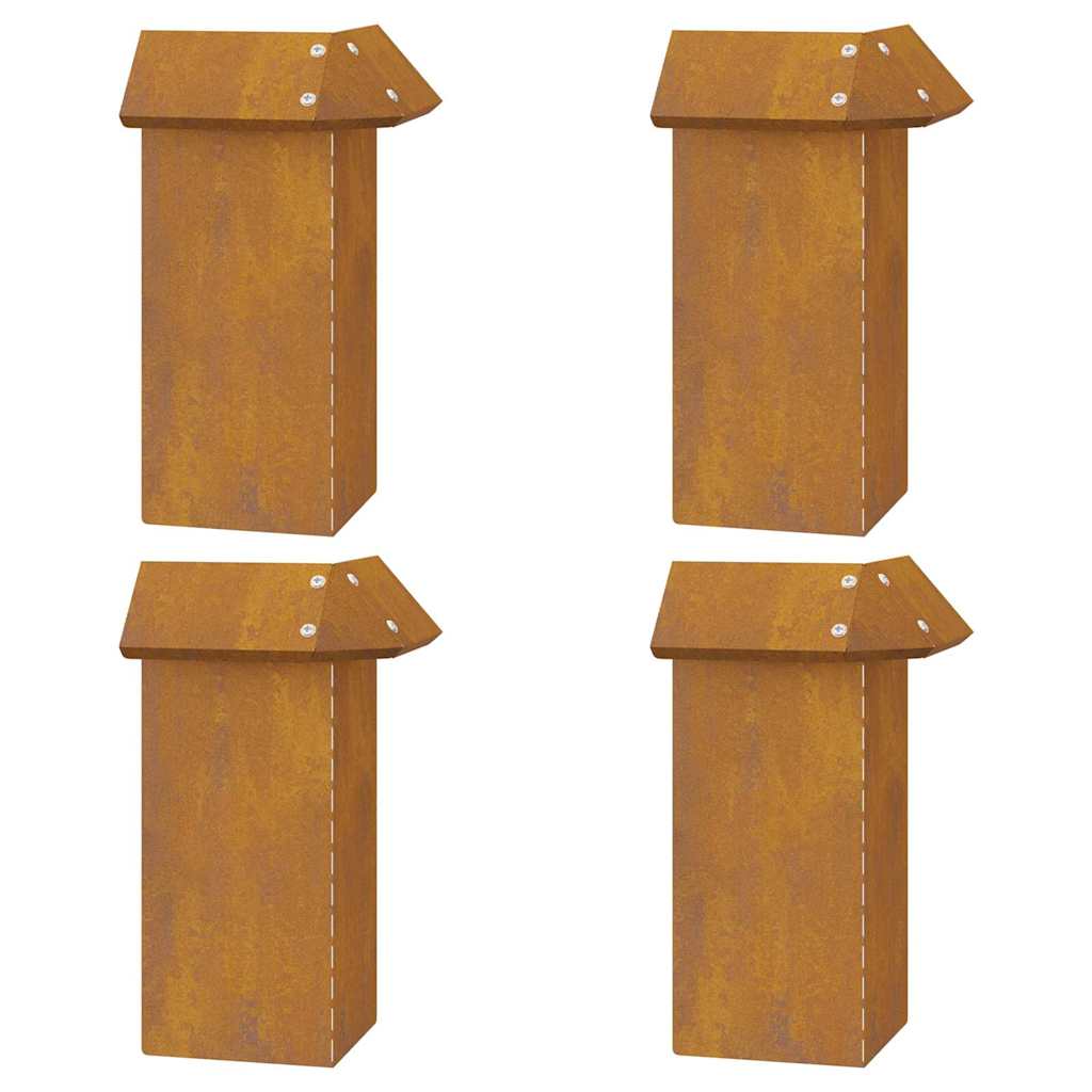 vidaXL Φράχτες με σαλιγκάρια 8 pcs Σκ rusty Ατσάλι Σκληρυθέν στον Αέρα