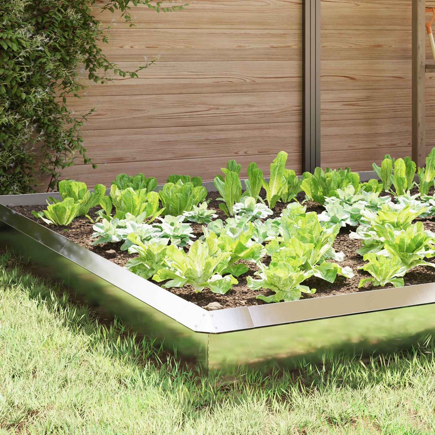 vidaXL Φράχτες με σαλιγκάρια 16 pcs Ασημί Ανοξείδωτο ατσάλι