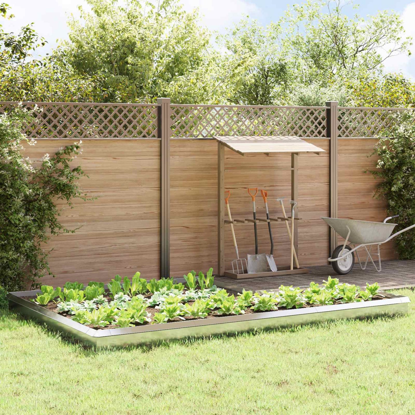 vidaXL Φράχτες με σαλιγκάρια 16 pcs Ασημί Ανοξείδωτο ατσάλι