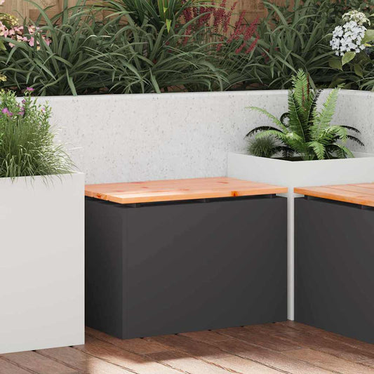 vidaXL Παγκάκι κήπου Μαύρο 60 x 40 x 43 εκ