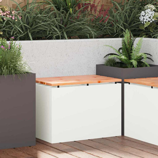 vidaXL Παγκάκι κήπου Λευκό 60 x 40 x 43 εκ Ατσάλι