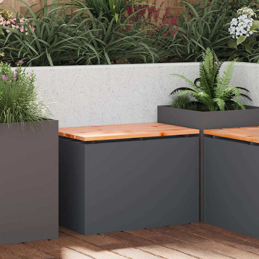 vidaXL Παγκάκι κήπου Ανθρακί 60 x 40 x 43 εκ Ατσάλι