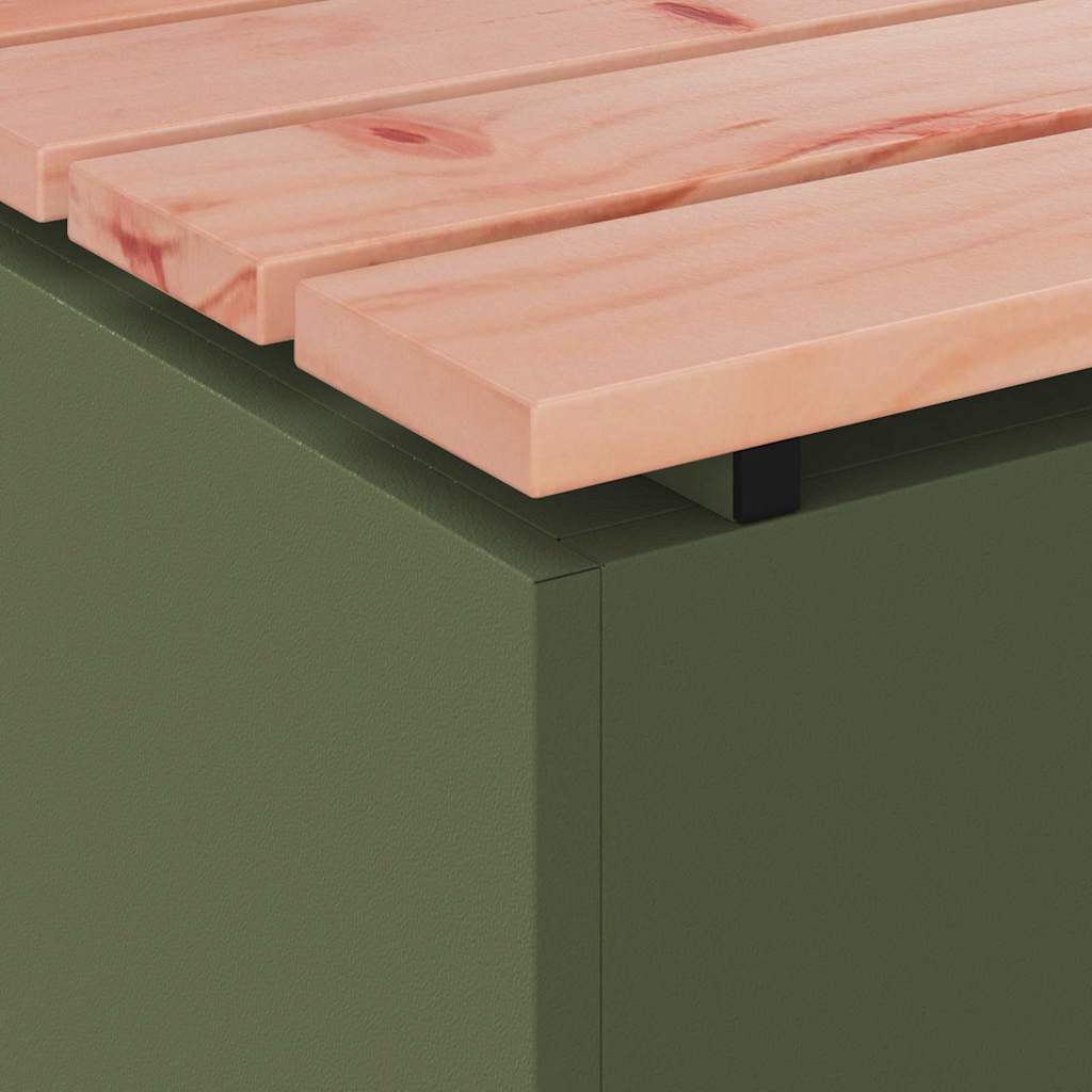 vidaXL Παγκάκι κήπου Λαδί 60 x 40 x 43 εκ Ατσάλι