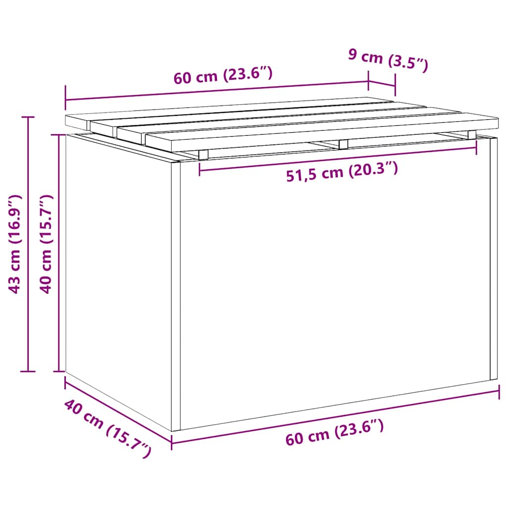 vidaXL Παγκάκι κήπου Λαδί 60 x 40 x 43 εκ Ατσάλι
