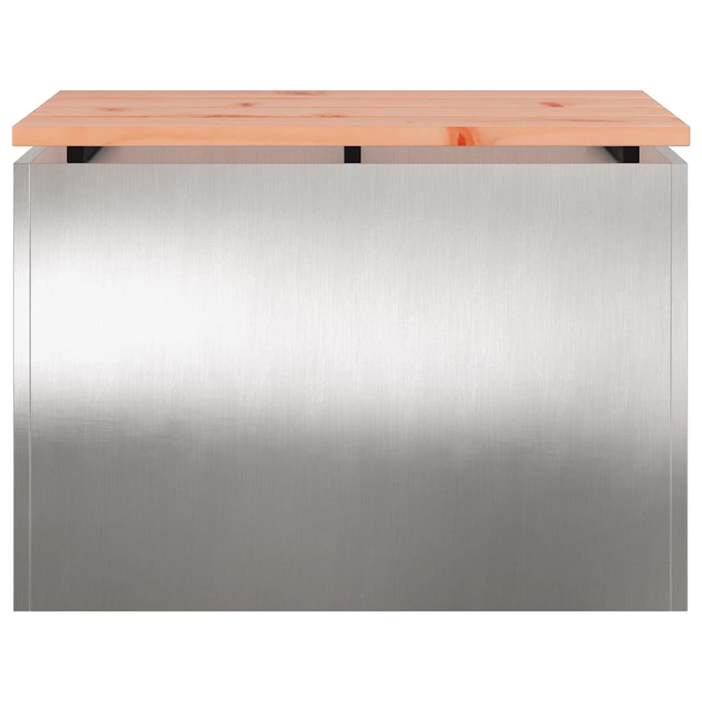 vidaXL Παγκάκι κήπου Ασημί 60 x 40 x 43 εκ Ανοξείδωτο ατσάλι