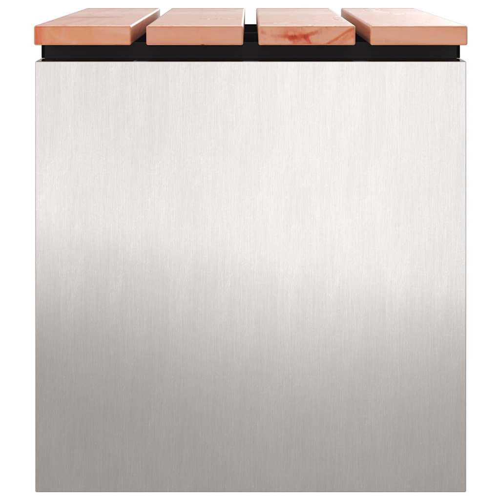 vidaXL Παγκάκι κήπου Ασημί 60 x 40 x 43 εκ Ανοξείδωτο ατσάλι