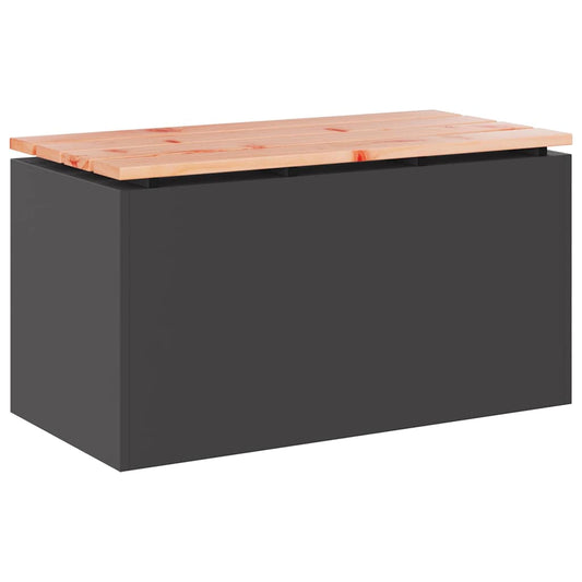 vidaXL Παγκάκι κήπου Μαύρο 80 x 40 x 43 εκ Ατσάλι