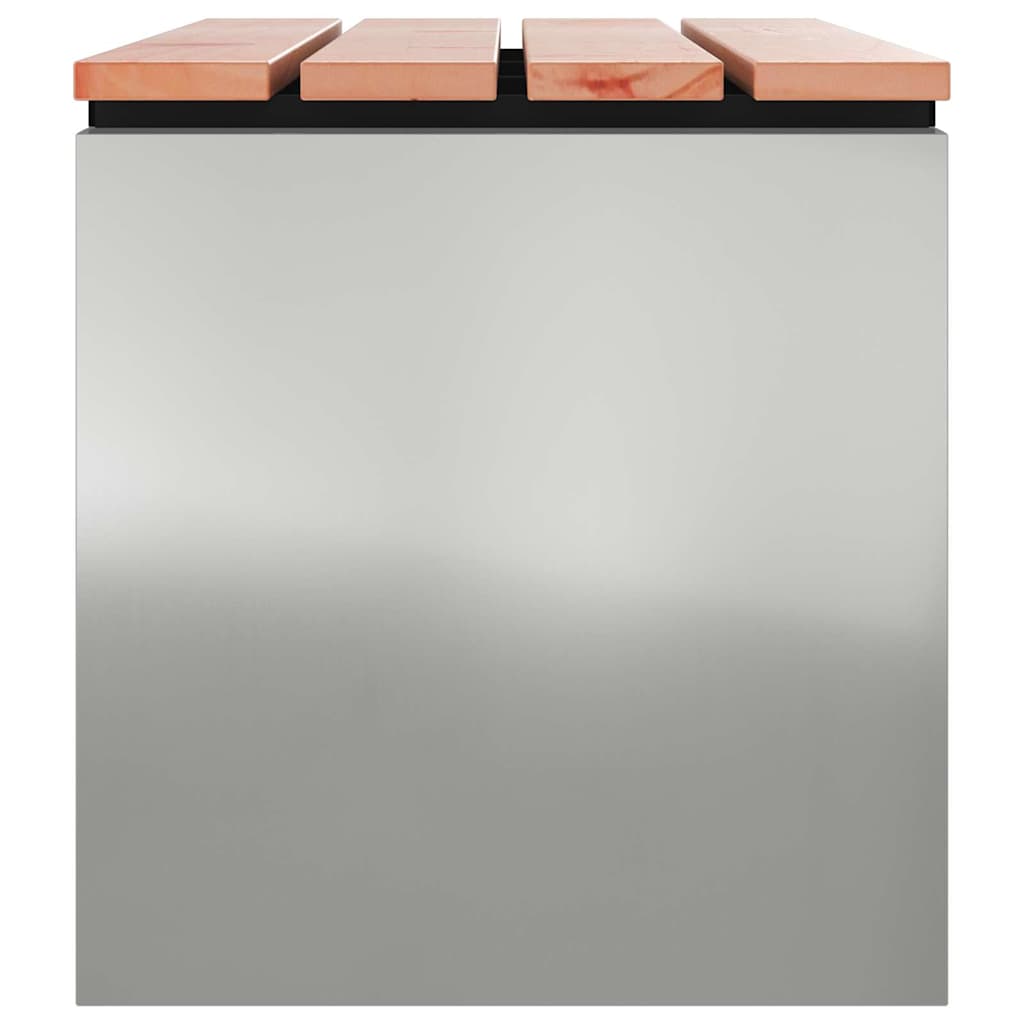 vidaXL Παγκάκι κήπου Ασημί 80 x 40 x 43 εκ Γαλβανισμένος χάλυβας