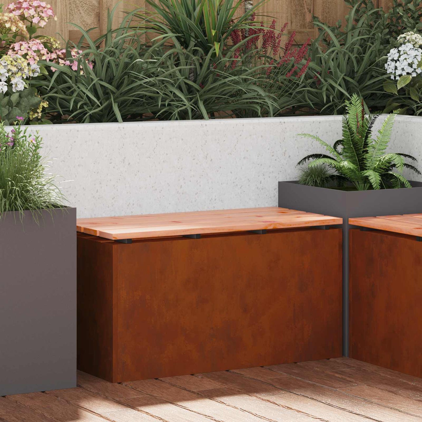vidaXL Παγκάκι κήπου Σκ rusty 80 x 40 x 43 εκ