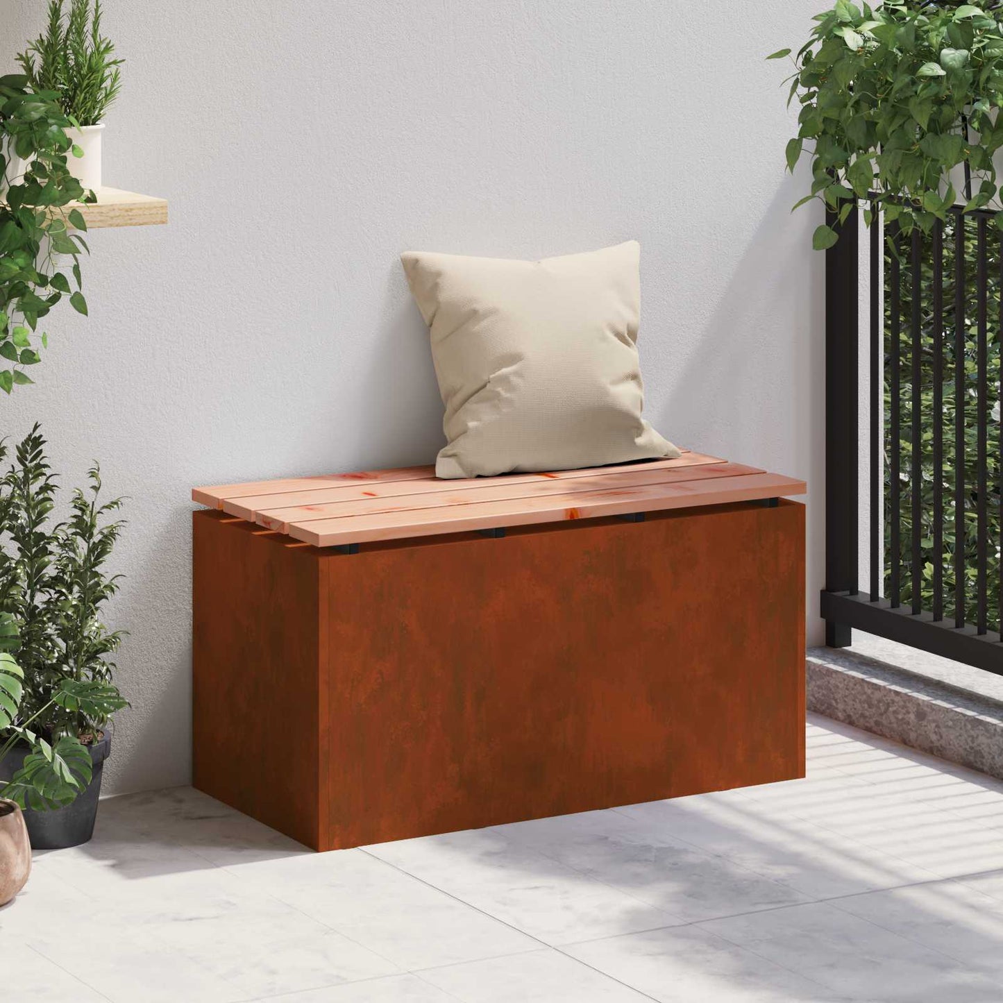 vidaXL Παγκάκι κήπου Σκ rusty 80 x 40 x 43 εκ