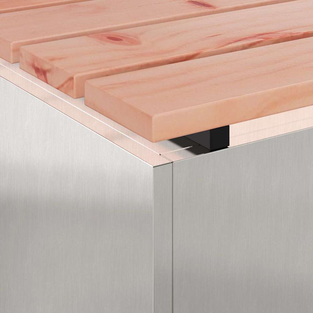 vidaXL Παγκάκι κήπου Ασημί 100 x 40 x 43 εκ Ανοξείδωτο ατσάλι