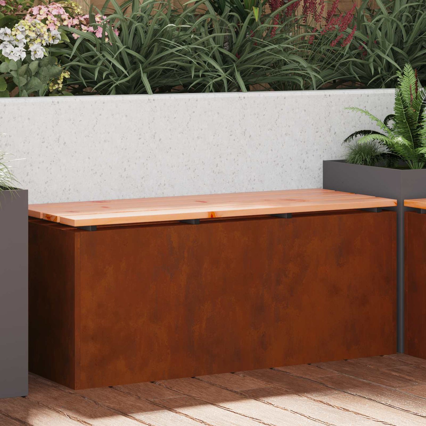 vidaXL Παγκάκι κήπου Σκ rusty 100 x 40 x 43 εκ