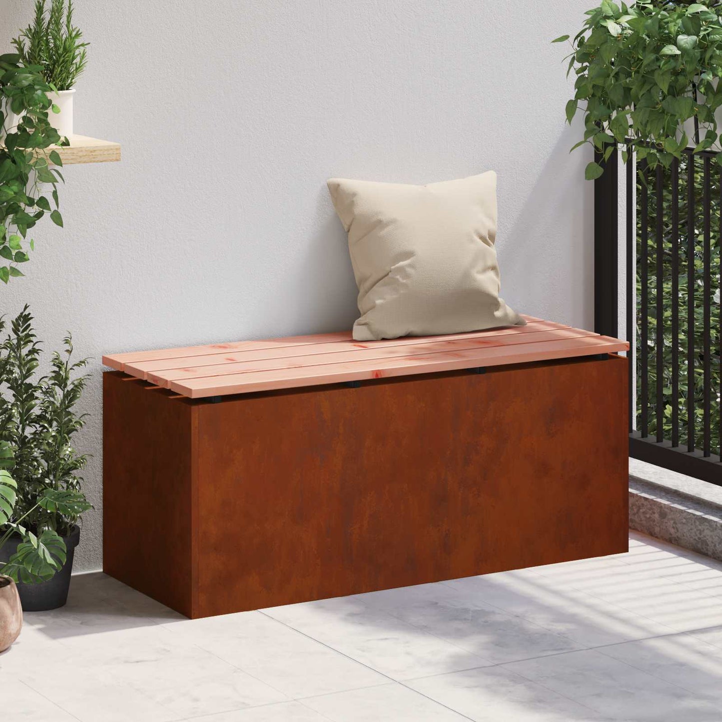 vidaXL Παγκάκι κήπου Σκ rusty 100 x 40 x 43 εκ