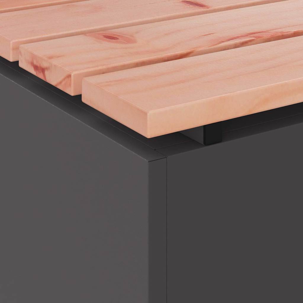 vidaXL Παγκάκι κήπου Μαύρο 40 x 40 x 43 cm Ατσάλι