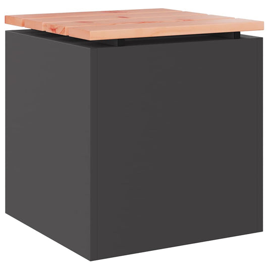 vidaXL Παγκάκι κήπου Μαύρο 40 x 40 x 43 cm Ατσάλι