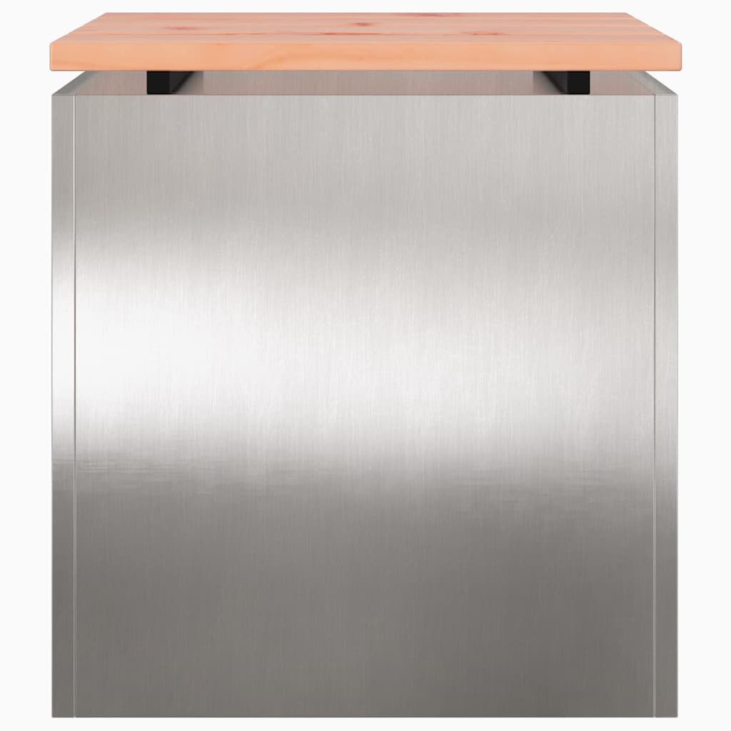 vidaXL Παγκάκι κήπου Ασημί 40 x 40 x 43 cm Ανοξείδωτο ατσάλι