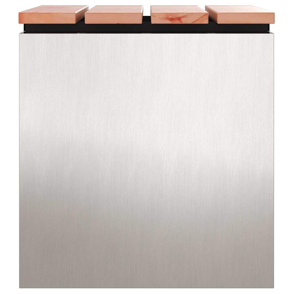 vidaXL Παγκάκι κήπου Ασημί 40 x 40 x 43 cm Ανοξείδωτο ατσάλι